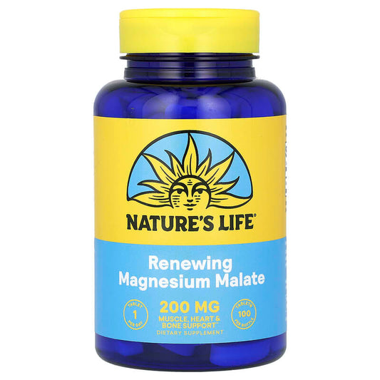 Nature's Life, Renewing Magnesium Malate, 200 mg, 100 Tablets - Medaid