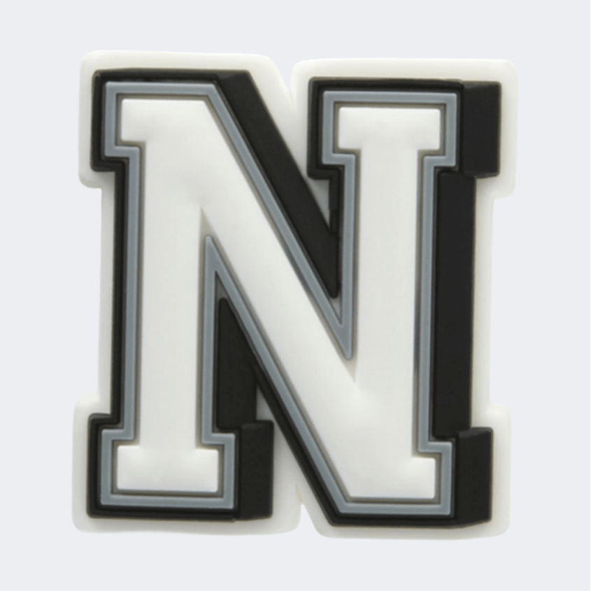 Crocs Letter N Unisex Lifestyle Pins White/Black/Grey - Medaid International