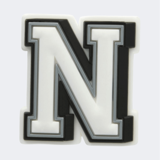Crocs Letter N Unisex Lifestyle Pins White/Black/Grey - Medaid International