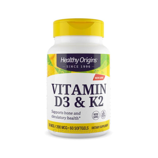 Healthy Origins Vitamin D3 & K2 60's - Medaid