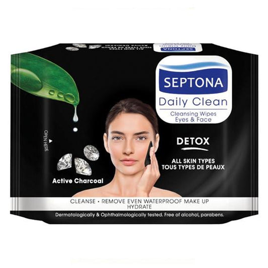 Septona Cosmetic Wipes Active Charcoal 20 Wipes - Medaid