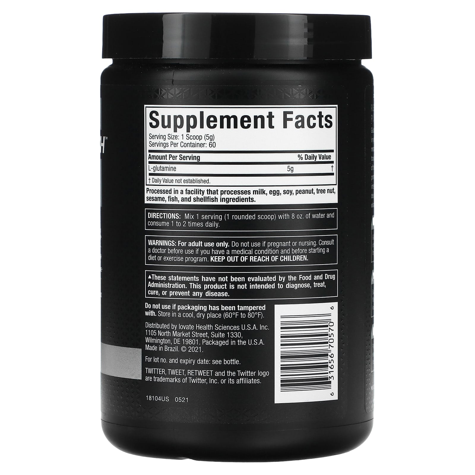 MuscleTech, Platinum 100% Glutamine, Unflavored, 300 g - Medaid