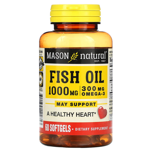 Mason Natural, Fish Oil, 1,000 mg, 60 Softgels - Medaid