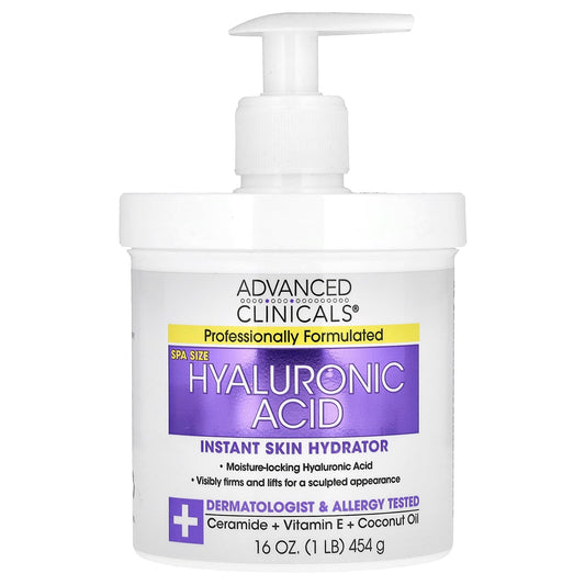 Advanced Clinicals, Hyaluronic Acid, Instant Skin Hydrator, 1 lb (16 oz) - Medaid