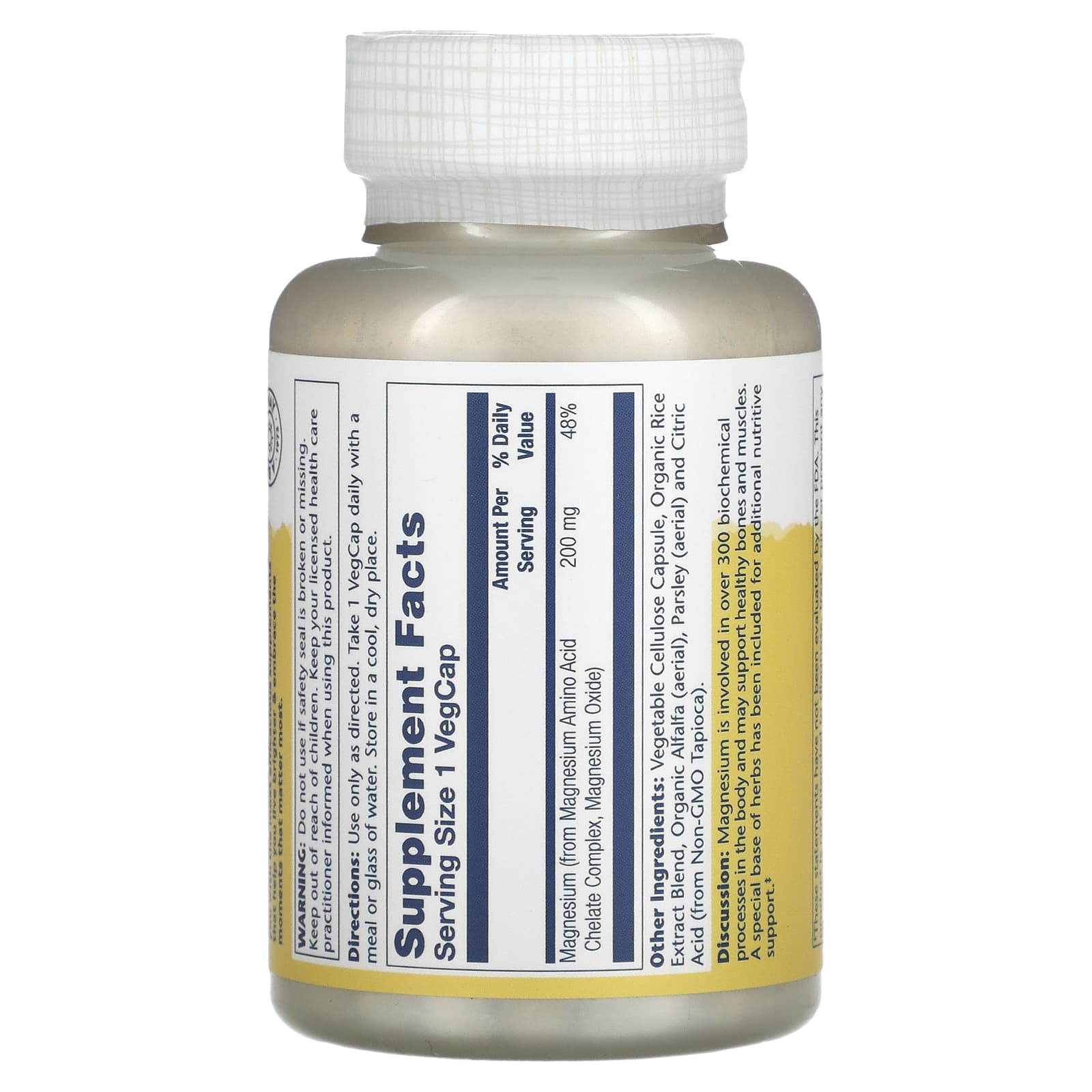 Solaray, Magnesium, 200 mg, 100 VegCaps - Medaid