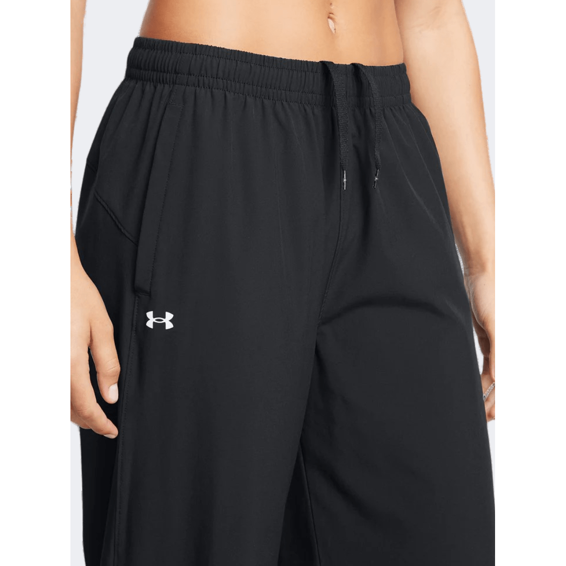 Under Armour Rival Wide Leg Women Lifestyle Pant Black/White - Medaid