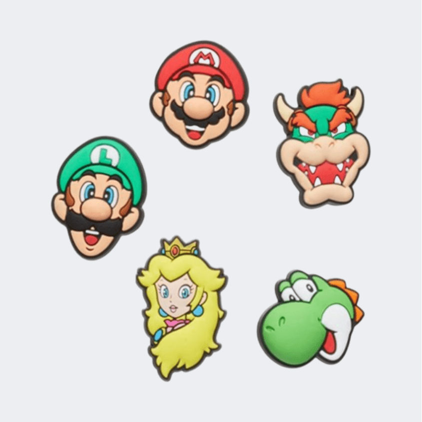 Crocs Super Mario 5 Pack Unisex Lifestyle Pins Multicolor - Medaid International