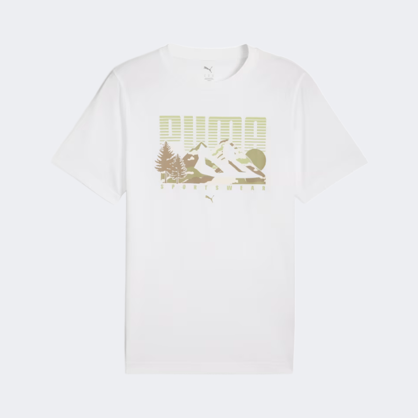 Puma Graphics Mountain Men Lifestyle T-Shirt White - Medaid