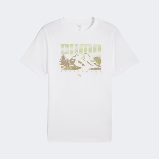 Puma Graphics Mountain Men Lifestyle T-Shirt White - Medaid