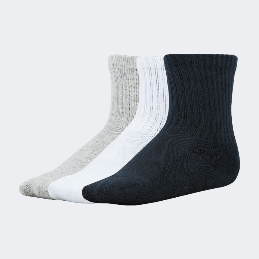 Top Ten Soft Kids Lifestyle Socks Black/White/Grey - Medaid