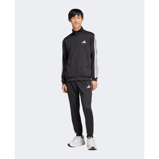 Adidas Basic 3 Stripes French Terry Men Sportswear Tracksuit Black - Medaid