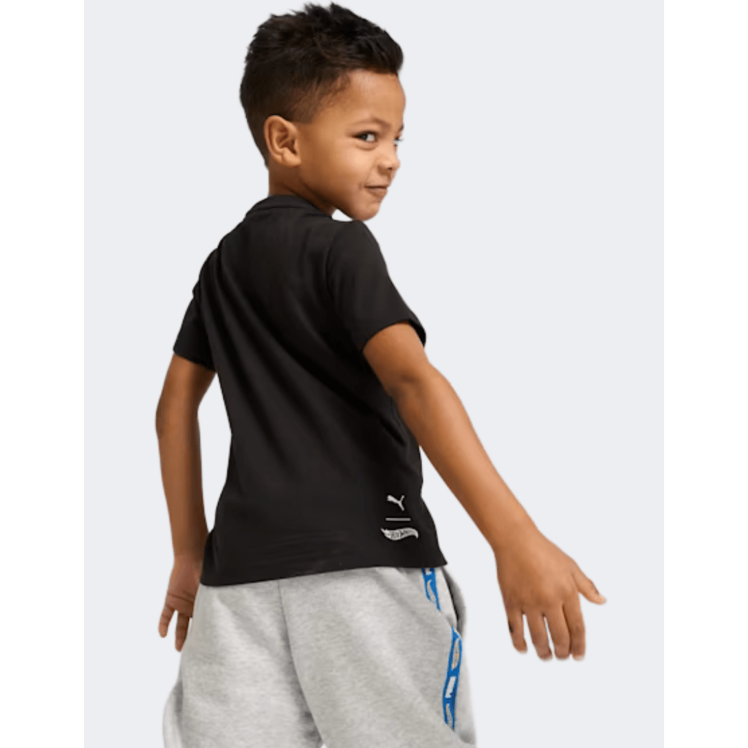 Puma X Hot Wheels Graphic Boys Lifestyle T-Shirt Black - Medaid