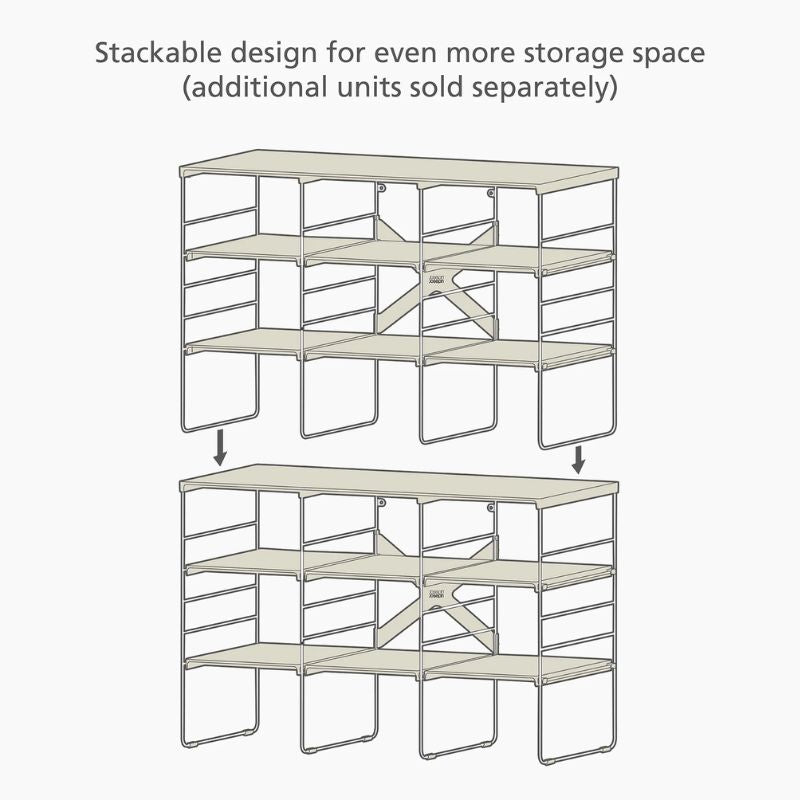 Joseph Joseph Level™ Plus Large Adjustable Ecru Shoe Rack - Medaid