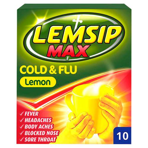Lemsip - Max Cold & Flu Lemon 10 Sachets - Medaid
