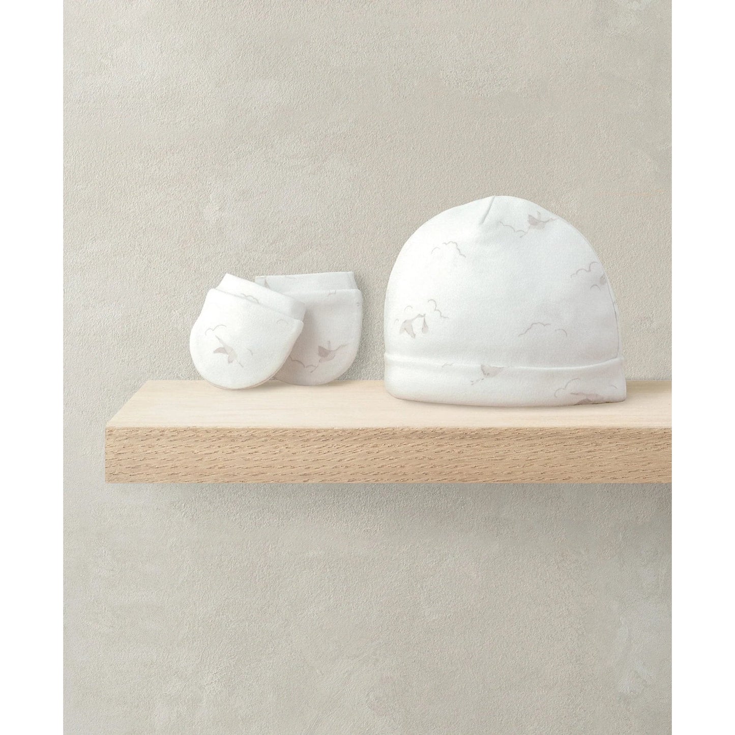 Baby Hat & Mitts - Stork Print - Medaid International