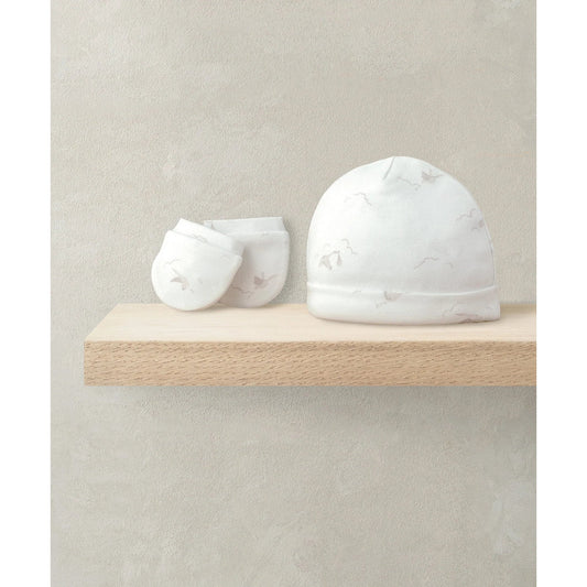 Baby Hat & Mitts - Stork Print - Medaid International