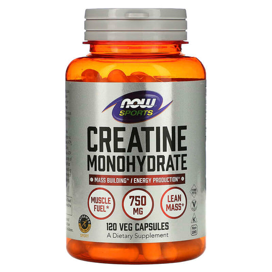 NOW Foods, Sports, Creatine Monohydrate, 4,500 mg, 120 Veg Capsules (750 mg per Capsule) - Medaid