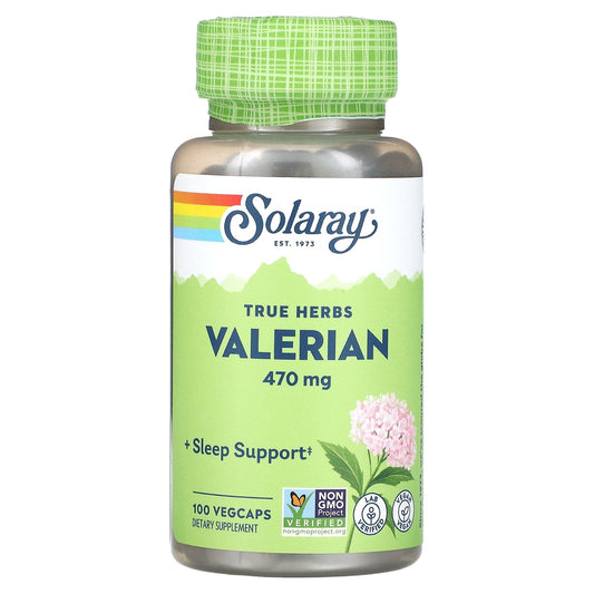 Solaray, True Herbs, Valerian, 470 mg, 100 VegCaps - Medaid