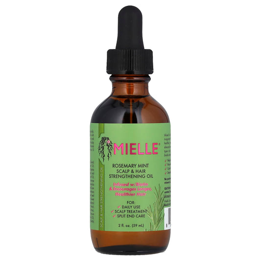 Mielle, Scalp & Hair Strengthening Oil, Rosemary Mint, 2 fl oz (59 ml) - Medaid