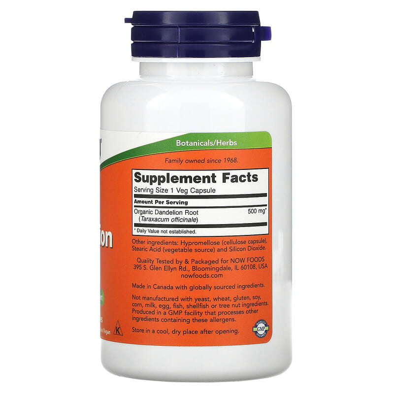 NOW foods Dandelion Root 500mg *100capsules - Medaid