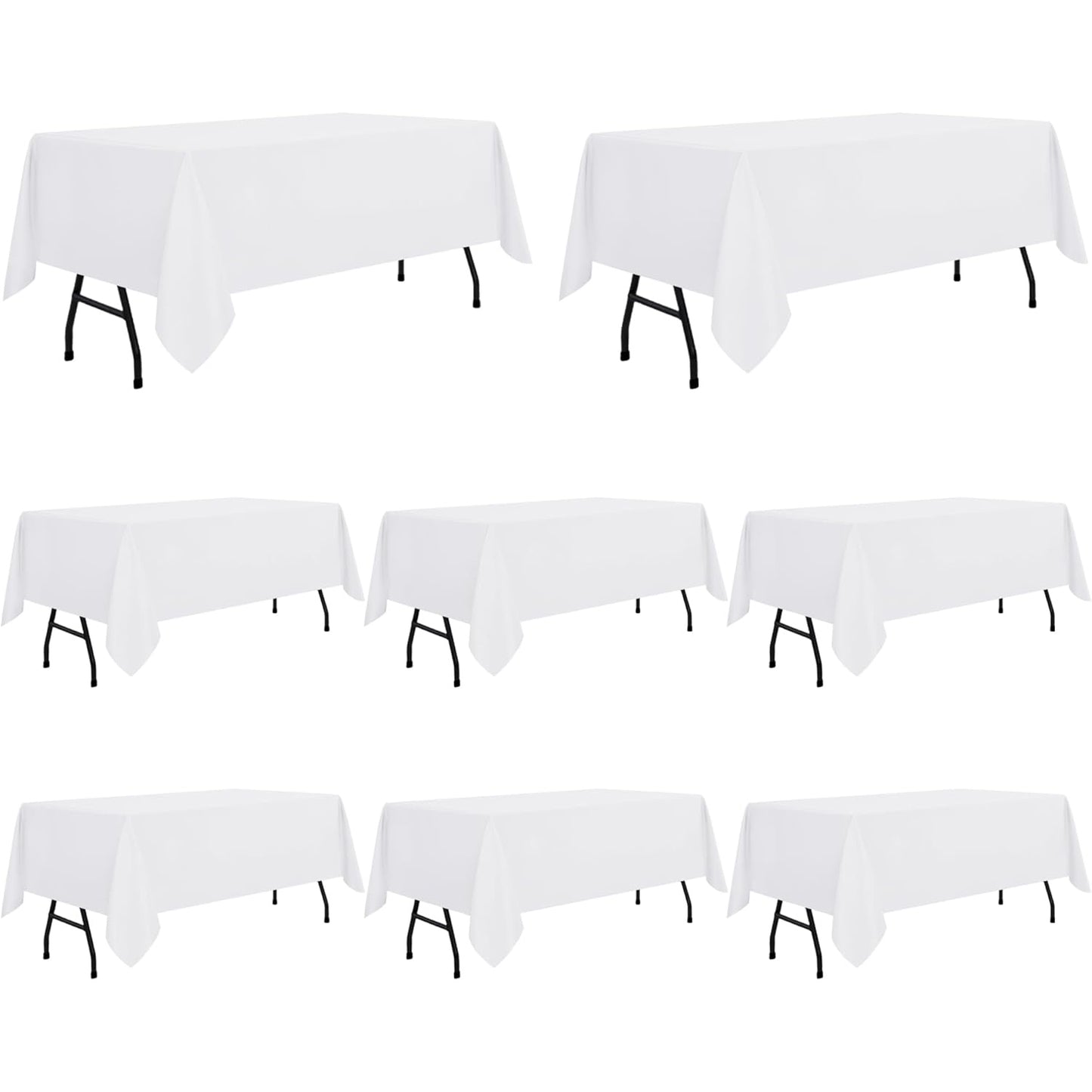 sancua Rectangle Tablecloth - 60 x 84 Inch - Stain and Wrinkle Resistant Washable Polyester Table Cloth, Decorative Fabric Table Cover for Dining Table, Buffet Parties and Camping, Black - Medaid