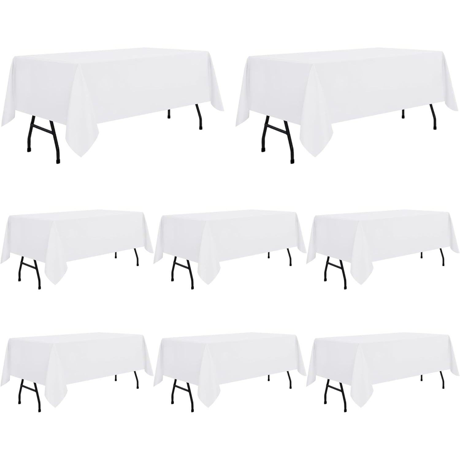 sancua Rectangle Tablecloth - 60 x 84 Inch - Stain and Wrinkle Resistant Washable Polyester Table Cloth, Decorative Fabric Table Cover for Dining Table, Buffet Parties and Camping, Black - Medaid