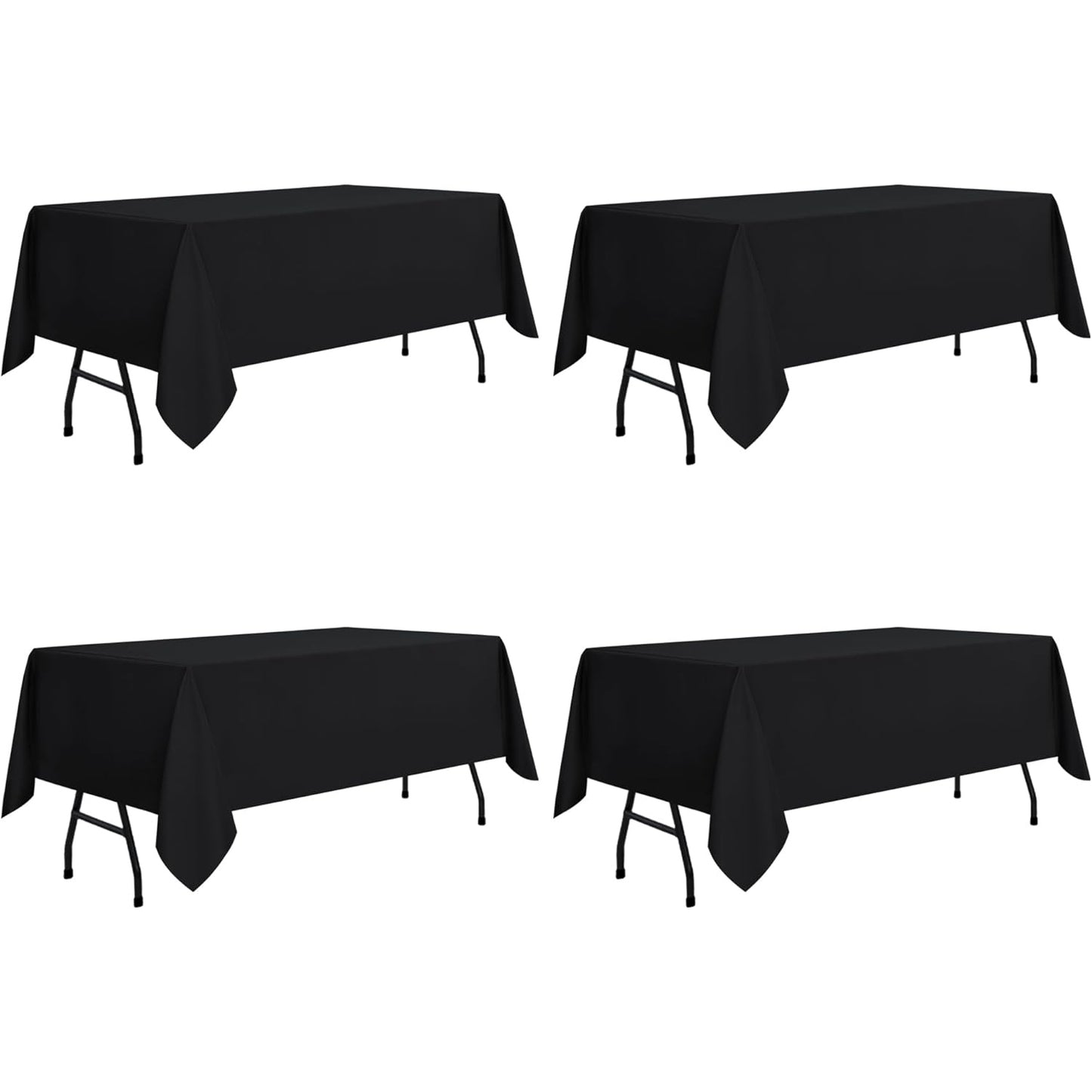 sancua Rectangle Tablecloth - 60 x 84 Inch - Stain and Wrinkle Resistant Washable Polyester Table Cloth, Decorative Fabric Table Cover for Dining Table, Buffet Parties and Camping, Black - Medaid