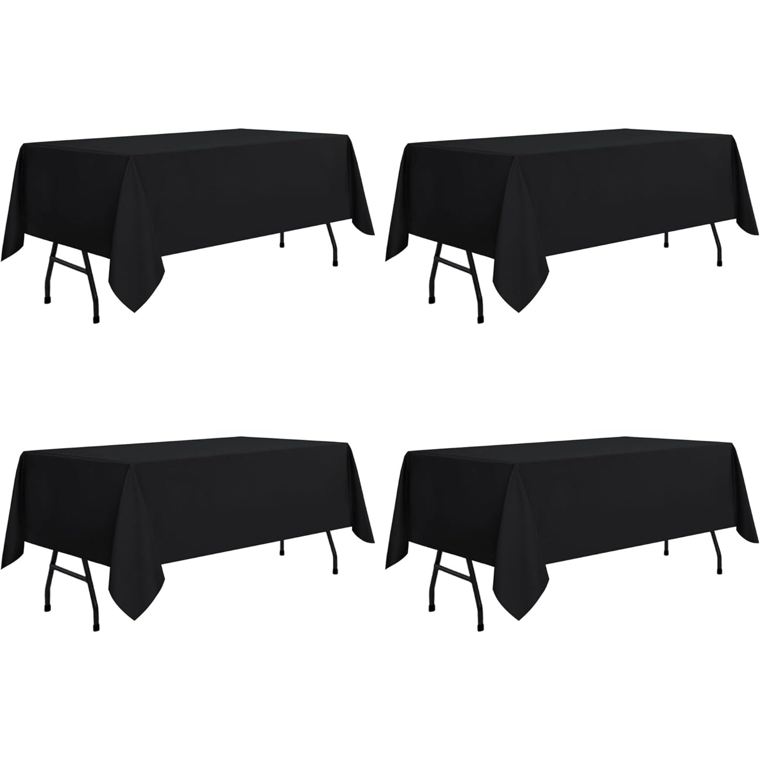sancua Rectangle Tablecloth - 60 x 84 Inch - Stain and Wrinkle Resistant Washable Polyester Table Cloth, Decorative Fabric Table Cover for Dining Table, Buffet Parties and Camping, Black - Medaid