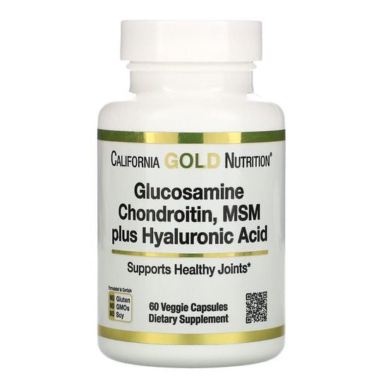California Gold Nutrition, Glucosamine Chondroitin, MSM plus Hyaluronic Acid, 60 Veggie Capsules - Medaid