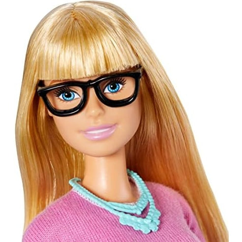 Barbie Teacher Doll, Blonde, With 10 Teaching Accessories, Including Spinning Globe And A Laptop That Opens And Closes, Gift For 3 To 7 Year Olds - Medaid