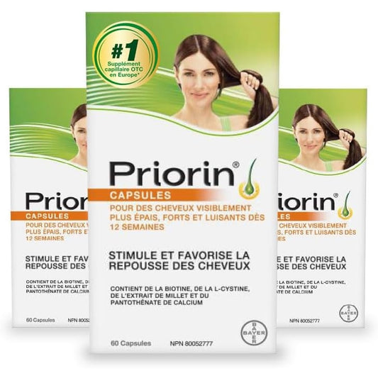 Priorin Hair Growth Vitamins With Biotin - Hair Vitamins To Stimulate Hair Growth For Men And Women, Decrease Of Hair Loss After Washing, Contains Biotin For Hair Growth, 3x60 Count, 3 Month Supply - Medaid