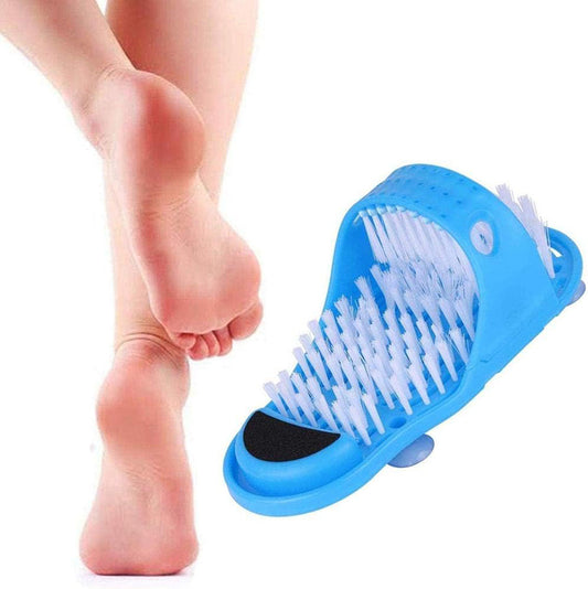 Exfoliating Shower Foot Scrubber with Sole Suction Cups, Slipper for Exfoliating and Cleaning - Medaid
