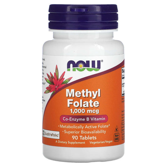 NOW Foods, Methyl Folate, 1,000 mcg, 90 Tablets - Medaid
