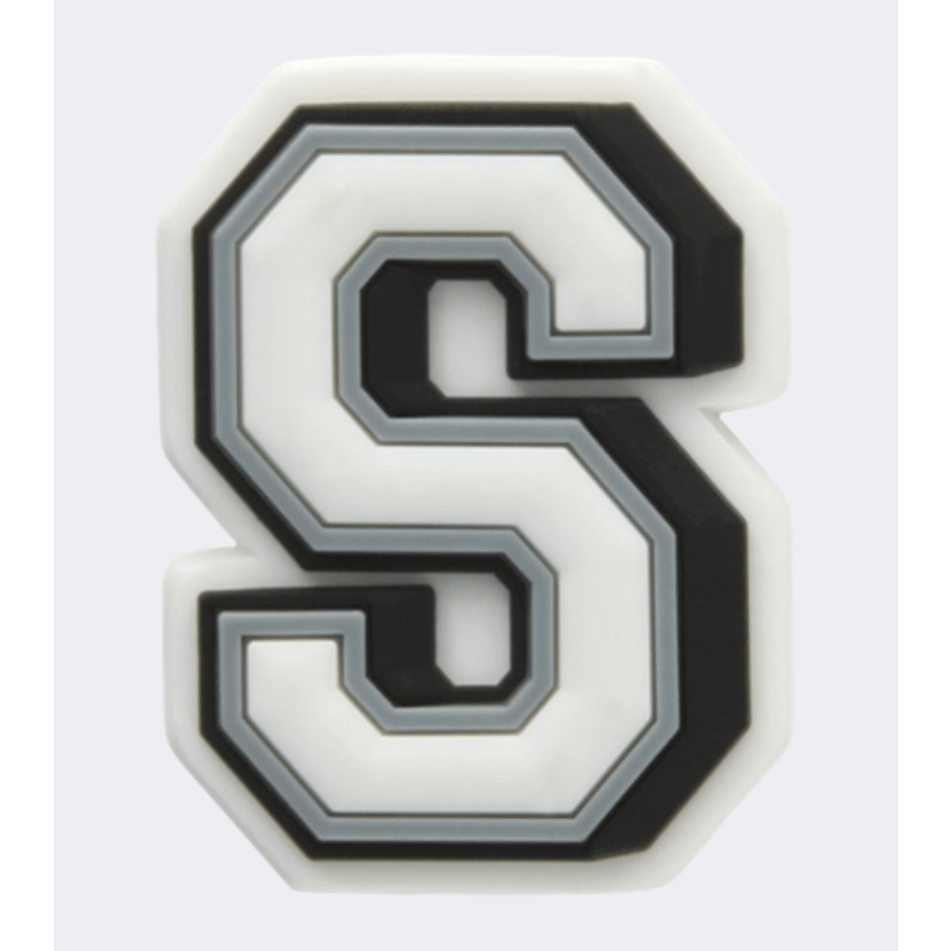 Crocs Letter S Unisex Lifestyle Pins White/Black/Grey - Medaid International