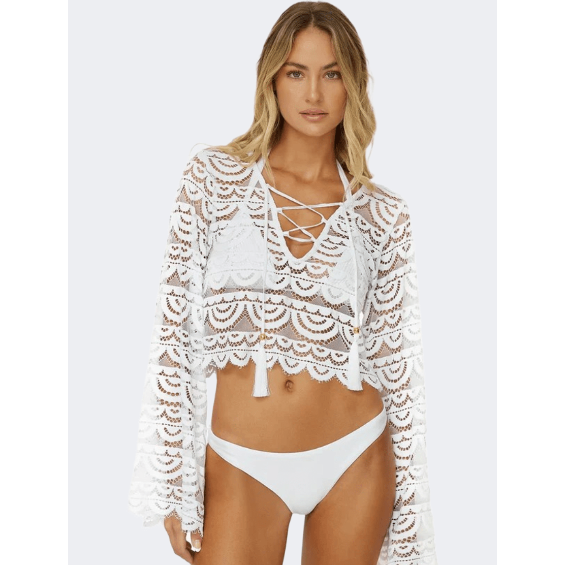 Pq Swim Water Lily Noah Top Women Beach Shirt White - Medaid