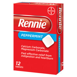 Rennie Peppermint 12 Chewable Tablets - Medaid
