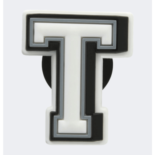 Crocs Letter T Unisex Lifestyle Pins White/Black/Grey - Medaid International