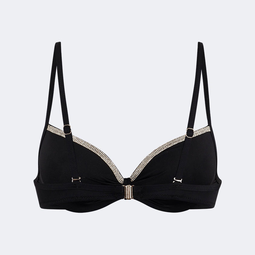 Oil And Gaz Stylish Women Beach Shelf Bra Black - Medaid