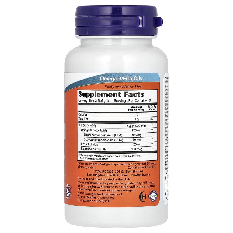 NOW Foods, Krill Oil, 1,000 mg, 60 Softgels - Medaid