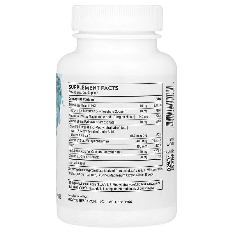 Thorne, Basic B Complex, 60 Capsules - Medaid