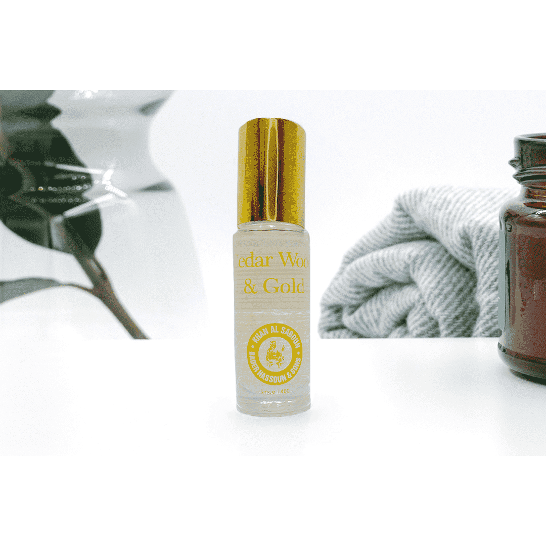 KHAN AL SABOUN Cedar Wood & Pure Gold Body Oil roll on – 5ml - Medaid International