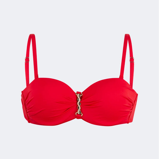 Oil And Gaz Stylish Women Beach Bandeau Bra Red - Medaid