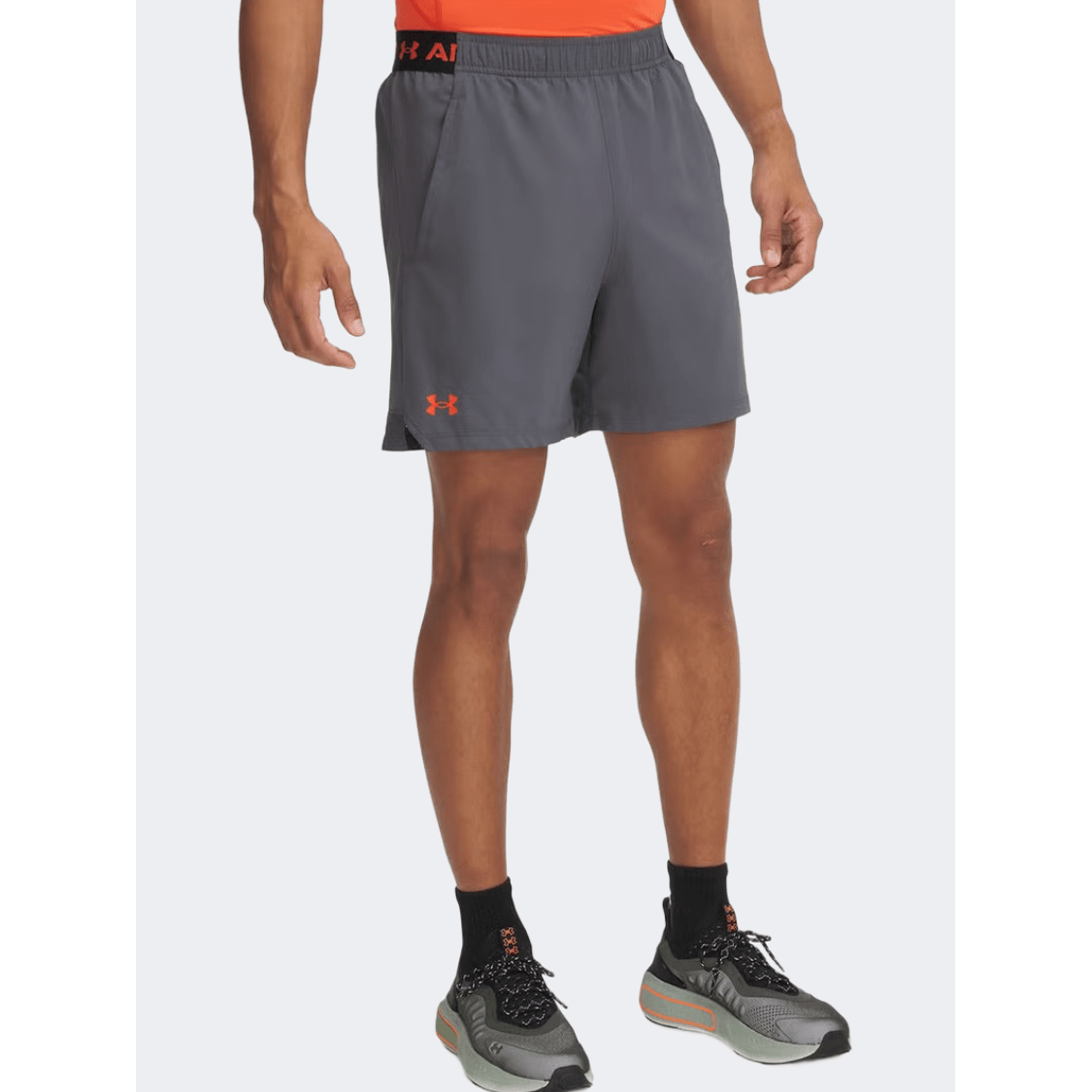 Under Armour Vanish Woven 6 Inch Men Training Short Castlerock/Fire - Medaid