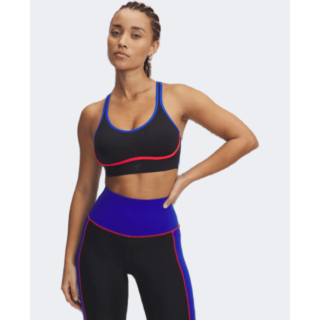 Under Armour Project Rock Women Training Bra Black/Team Royal - Medaid