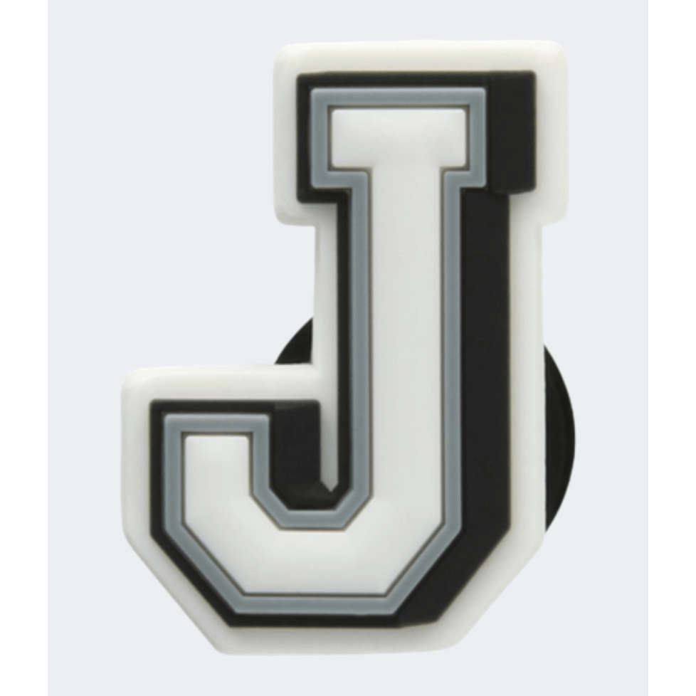 Crocs Letter J Unisex Lifestyle Pins White/Black/Grey - Medaid International
