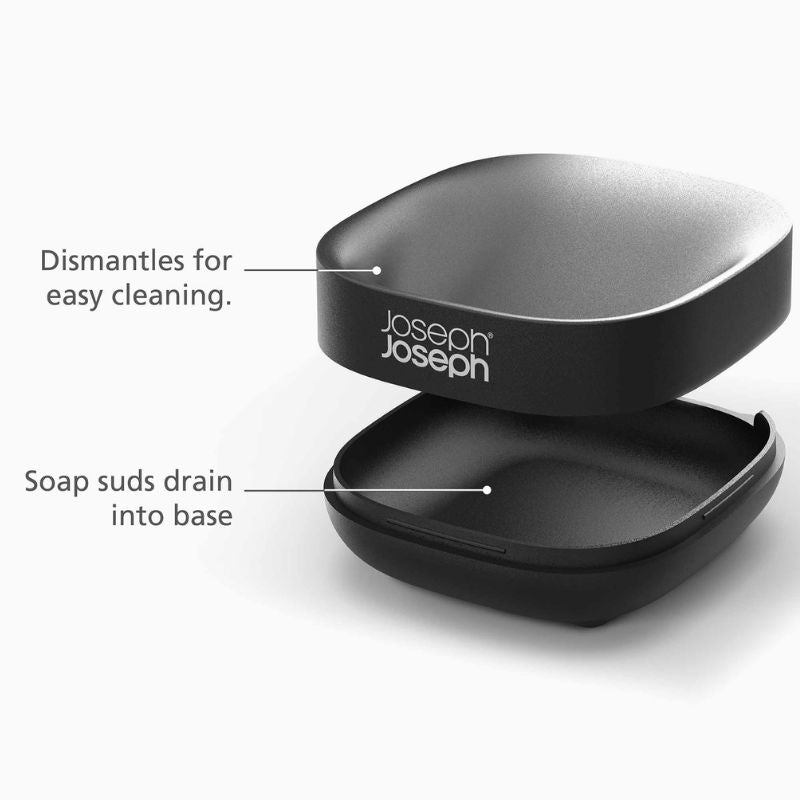 Joseph Joseph Slim™ Compact Matt Black Soap Dish - Medaid