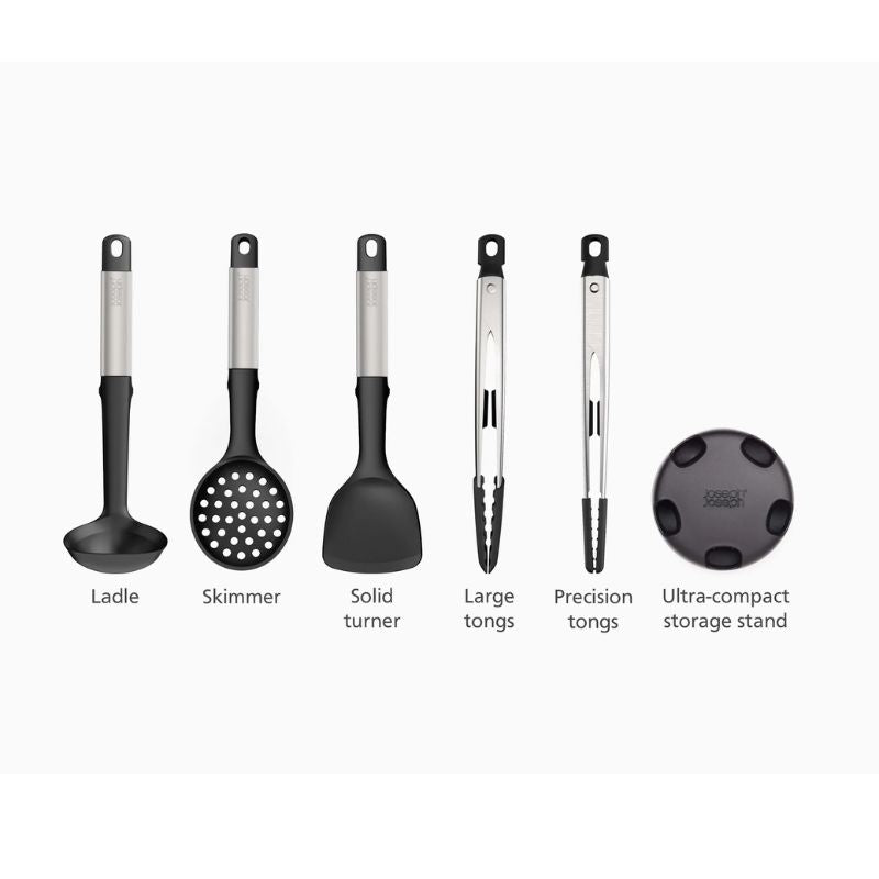 Joseph Joseph Elevate™ Fusion 5-piece Stainless-steel Utensil Set with Compact Stand - Medaid