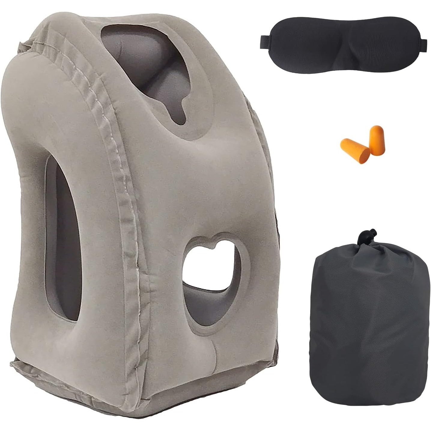 THMINS Inflatable Neck Pillow Used for Planes,Airplanes,Cars,Buses,Trains,Office Napping, Travel Accessories(Gray)…… - Medaid