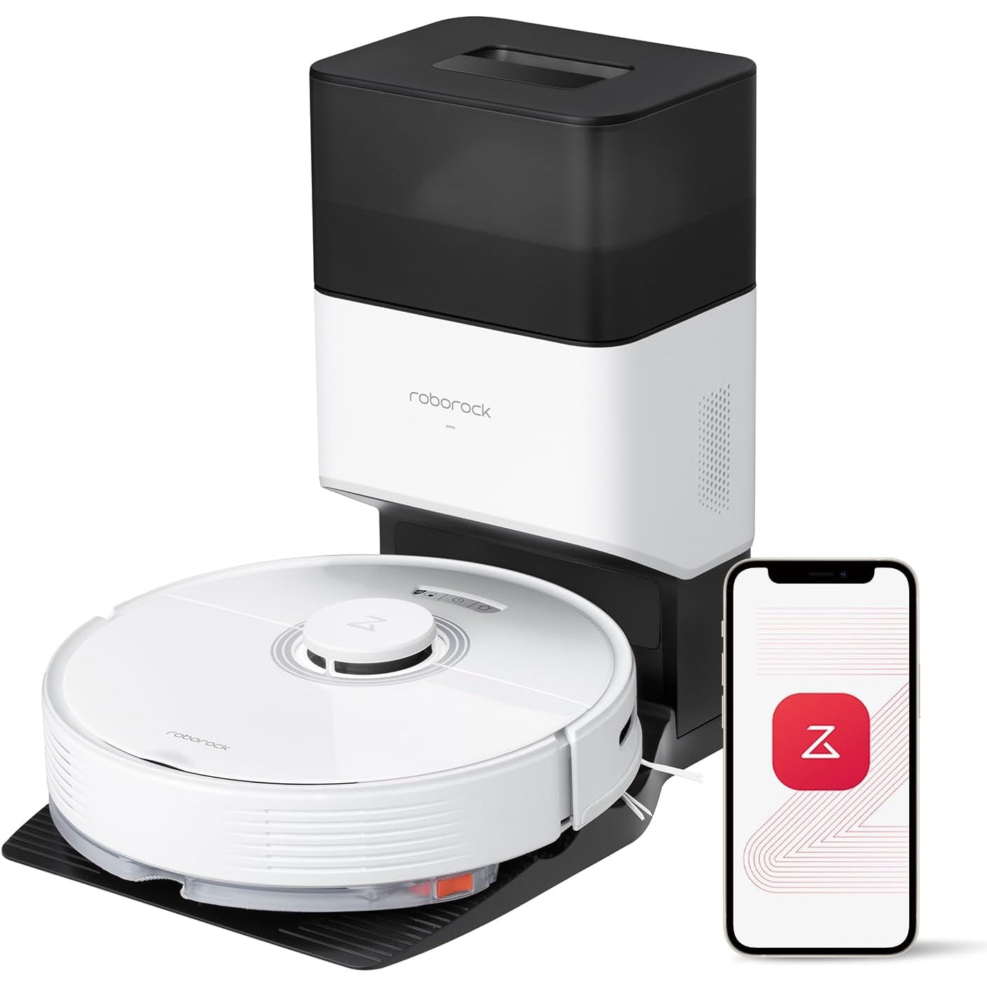 roborock Q7 Max+ Robot Vacuum and Mop with Auto-Empty Dock Pure, Hands-Free Cleaning for up to 7 Weeks, APP-Controlled Mopping, 4200Pa Suction, No-Mop&No-Go Zones, 180mins Runtime, Works with Alexa - Medaid