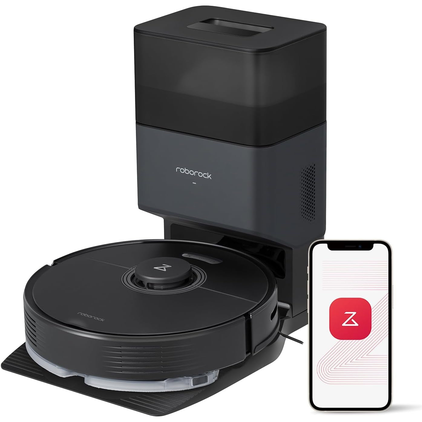 roborock Q7 Max+ Robot Vacuum and Mop with Auto-Empty Dock Pure, Hands-Free Cleaning for up to 7 Weeks, APP-Controlled Mopping, 4200Pa Suction, No-Mop&No-Go Zones, 180mins Runtime, Works with Alexa - Medaid